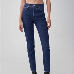 New RE/DONE High Rise Stretch Ankle Crop Jeans